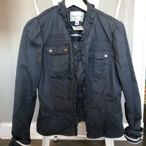 Navy Banana Republic Short Ruffle Jacket, Size 8